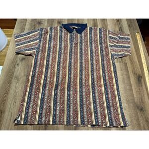Himalaya Outfitters Shirt Men's Size 3XLT Red Green Short Sleeve Casual Polo